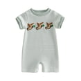 thumbnail image 1 of Cenuakty Baby 3M 6M 12M 18M Boy Summer Romper Casual Stylish Duck Embroidered Striped Crew Neck Short Sleeve Infant Jumpsuit, 1 of 8