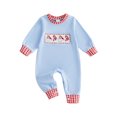 thumbnail image 1 of Cenuakty Baby Boy Christmas Romper Embroidery Long Sleeve Crew Neck Bodysuit, 1 of 9