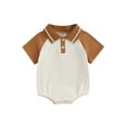 thumbnail image 1 of Cenuakty Baby Boy Romper, Short Sleeve Contrast Color Summer Bodysuit Clothes for Casual Daily, 1 of 8