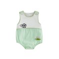 thumbnail image 1 of Cenuakty Baby Boy Summer Romper Casual Stylish Striped Soccer Themed Crew Neck Sleeveless Jumpsuit, 1 of 9