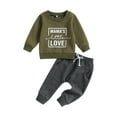 thumbnail image 1 of Cenuakty Baby Boys 2 Piece Tracksuit Letter Print Long Sleeve Sweatshirt and Elastic Pants Spring Outfits for Toddler, 1 of 9