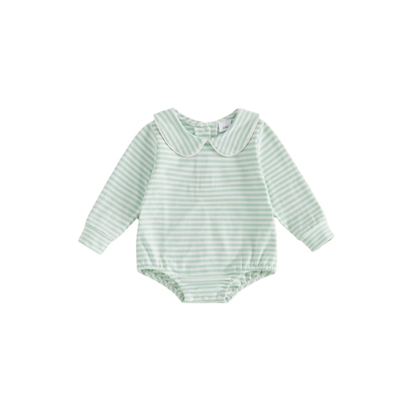 Cenuakty Baby Boys Girls Romper Sleeveless Doll Collar Stripes Print Bodysuit Newborn Playsuit