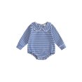 thumbnail image 1 of Cenuakty Baby Boys Girls Romper Sleeveless Doll Collar Stripes Print Bodysuit Newborn Playsuit, 1 of 9