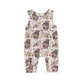 thumbnail image 1 of Cenuakty Baby Girl Summer Jumpsuit Western Floral Cow Print Sleeveless Rompers Pants for Toddler Newborn Infant, 1 of 9