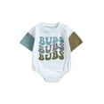 thumbnail image 1 of Cenuakty Baby Girls Boys Summer Casual Romper White Short Sleeve O Neck Letter Print Playsuit, 1 of 9