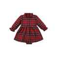 thumbnail image 1 of Cenuakty Baby Girls Romper Dress Plaid Print Long Sleeve Jumpsuits for Newborn Infant Toddler Cute Clothes, 1 of 9