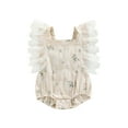 thumbnail image 1 of Cenuakty Baby Girls Summer Casual Romper Toddler Lace Flying Sleeve One-piece Floral Playsuit, 1 of 8