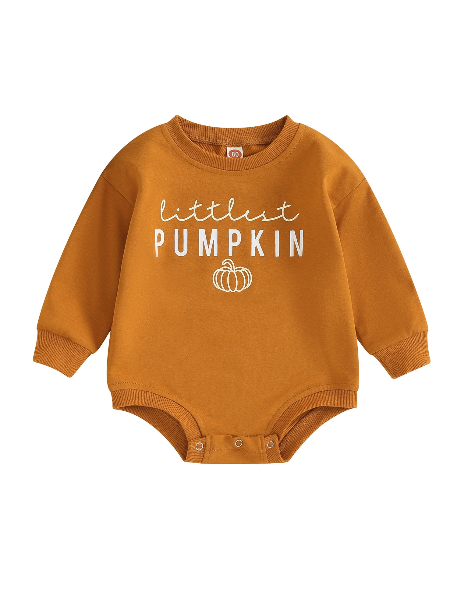 Cenuakty Baby Halloween Rompers, Newborn Letter Print Long Sleeve Round Neck Bodysuit Infant