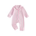thumbnail image 1 of Cenuakty Baby Jumpsuit Long Sleeve Stripes Print Button Up Romper Footless Pajamas, 1 of 9
