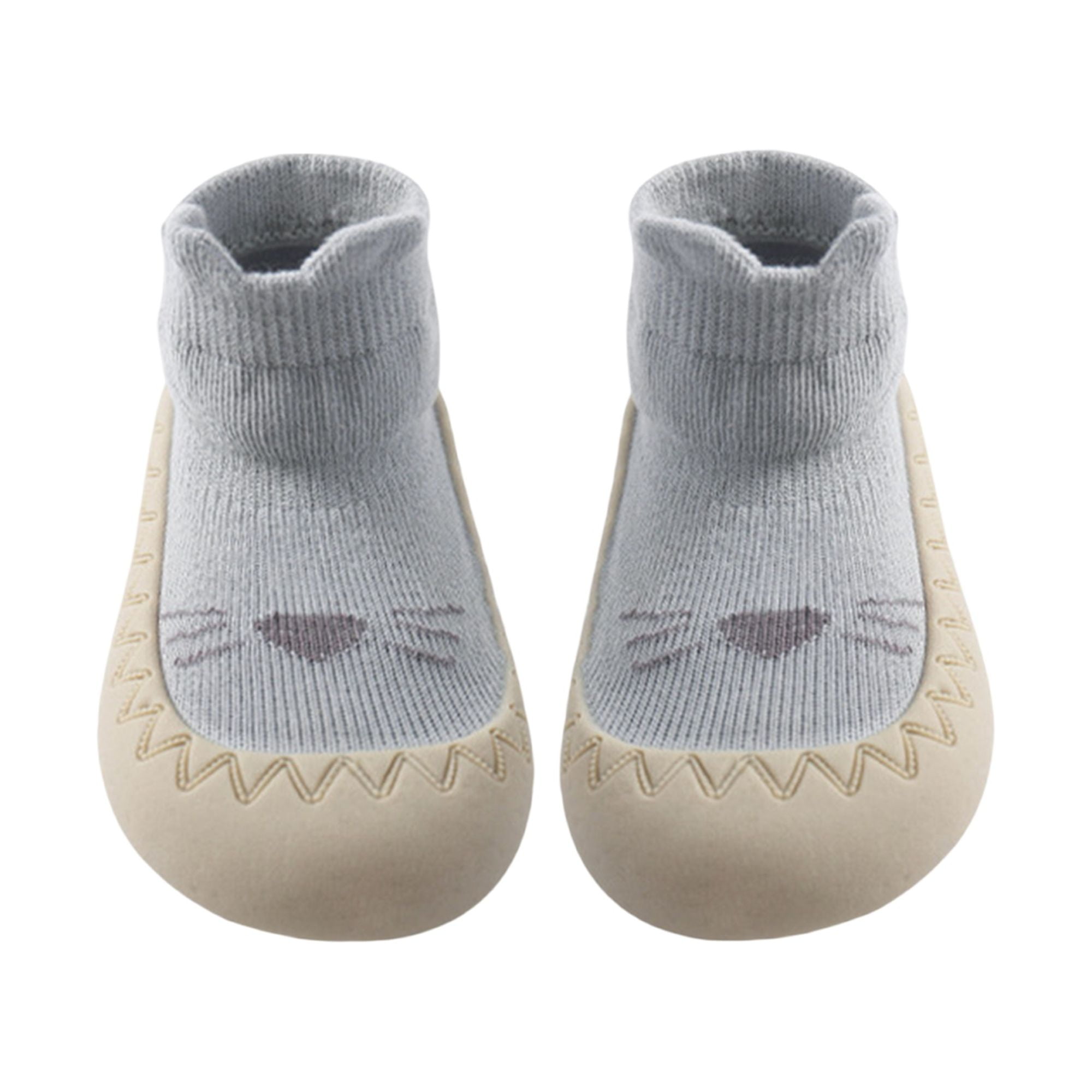 Nuby Snekz Baby Sock Shoes - Rubber Sole, Slip-Resistant, Blue Shark Design, Size Small