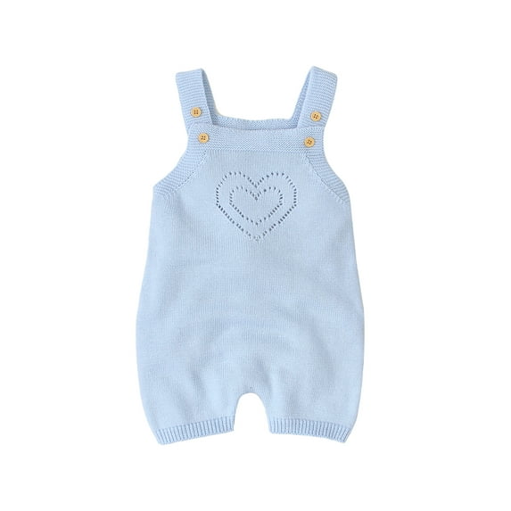 Cenuakty Baby's Knitted Sling Romper, Contrast Color Cute Cartoon Rabbit Pattern Sleeveless Infant Boy Girl Playsuit