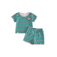 thumbnail image 1 of Cenuakty Baby3M 6M 12M 18M 24M 2T 3T Girl 2Pcs Summer Outfits Short Sleeve Fruit Embroidery Tops and Shorts Set Toddler Spring Clothes, 1 of 9
