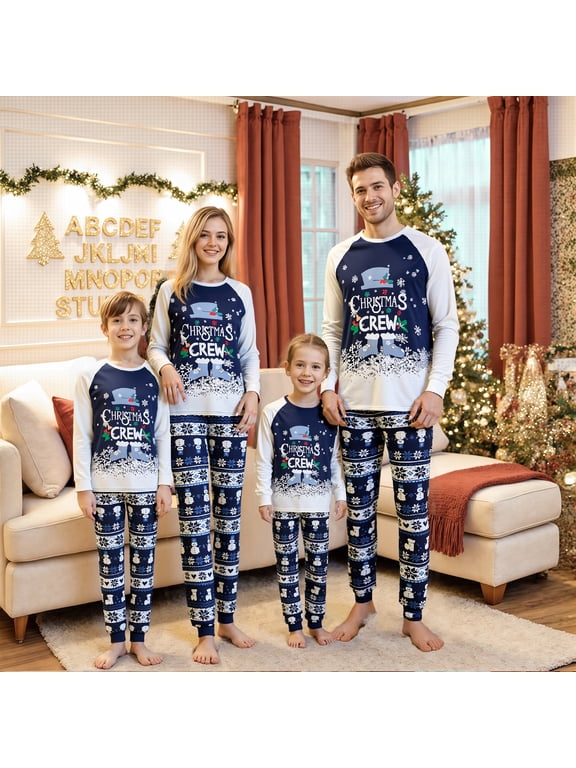Christmas Family Pajamas Snowman Snowflakes Christmas Family Matching Loungewear Nightwear
