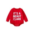 thumbnail image 1 of Cenuakty Christmas Toddler Baby Rompers Letters Print Casual Long Sleeve Jumpsuit for Newborn Infant Girl Boy, 1 of 9
