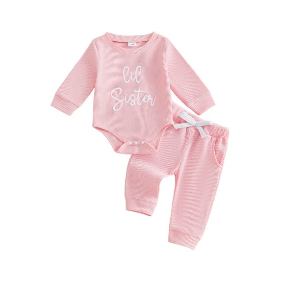Cenuakty Fall Outfit Long Sleeve Letter Embroidery Romper Drawstring Pants