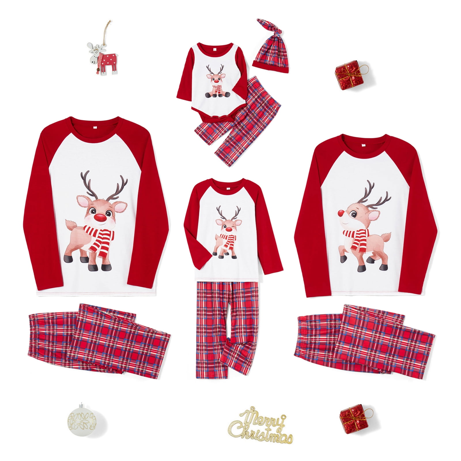 Cenuakty Family Christmas Pajamas Matching Set Jammies for Adults and ...