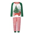 thumbnail image 1 of Cenuakty Family Pajamas Matching Set Christmas Tree Print Long Sleeve Tops and Elastic Striped Pants Loungewear Soft Sleepwear, 1 of 9