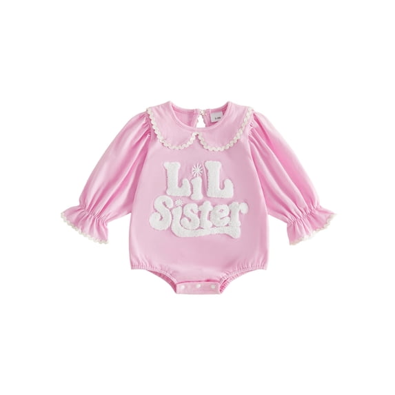 Cenuakty Girls Romper, Long Sleeve Crew Neck Embroidery Letters Fall Bodysuit