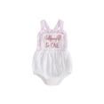 thumbnail image 1 of Cenuakty  Half Birthday Romper Casual Stylish Ruffled Trim Striped Sleeveless Infant Jumpsuit, 1 of 9