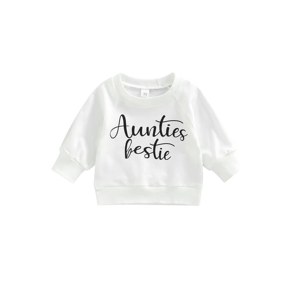 Cenuakty Infant Baby Girls Boys Sweatshirts Letter Print Round Neck Long Sleeve Pullovers Spring Autumn Casual Tops