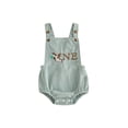thumbnail image 1 of Cenuakty Infant Boy Birthday Bubble Romper Sleeveless Square Neck Cute Mallard Duck Letters Embroidery Jumpsuit, 1 of 9