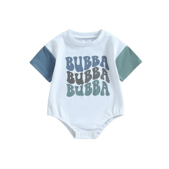 Cenuakty Kid Girl Boy Romper, Summer Short Sleeve Round Neck Letters Casual Party Street Bodysuit Jumpsuit