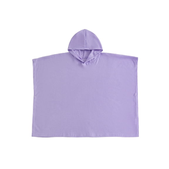 Cenuakty Kids Casual Hooded Cover Up Stylish Poncho Style Solid Color Lightweight Loose Fit Bathing Suit Wraps for Pool Beach