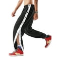 thumbnail image 1 of Cenuakty Men Jogger Pants Contrast Color Sides Buttons Stretch Workout Trousers Casual Sweatpants Streetwear, 1 of 7
