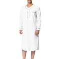 thumbnail image 1 of Cenuakty Men's Nightshirt Sleepwear Casual Long-Sleeve V Neck Henley Sleep Shirt Loungewear with Pocket, 1 of 6