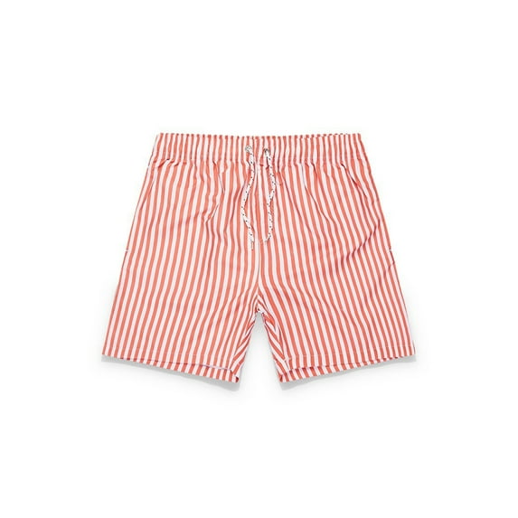 Cenuakty Men's Quick Dry Swim Trunks Swimsuits Stripe Drawstring Beach Shorts Bathing Suits Swimming Shorts with Pockets