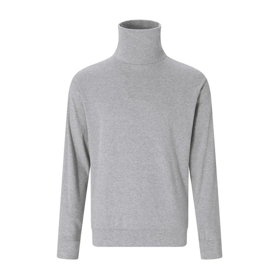 Cenuakty Men's Solid Color Slim Pullover, Long Sleeve Turtleneck Simple Casual Basic Tops Undershirt T-Shirt