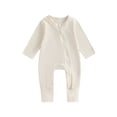 thumbnail image 1 of Cenuakty Newborn Baby Romper Pajamas Long Sleeve Crew Neck 2 Way Zipper Footless Jumpsuit Sleeper, 1 of 8