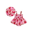 thumbnail image 1 of Cenuakty 0-18Months Newborn Girl Outfit, Watermelon Print Sleeveless Romper Dress with Hat Summer Clothes, 1 of 9