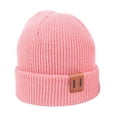 thumbnail image 1 of Cenuakty Parent-Child Beanie Hat Mother  Kids Winter Warm Cable Knit Hat Pig Nose Label Family Matching Crochet Cap, 1 of 5