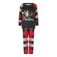 thumbnail image 1 of Cenuakty Parent-Child Christmas Pajamas, Romper/ Long Sleeve Reindeer Print Tops and Plaid Pants Suit for Kid Dad Mom Sleepwear, 1 of 9