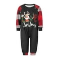 thumbnail image 1 of Cenuakty Parent-Child Christmas Pajamas, Romper/ Long Sleeve Reindeer Print Tops and Plaid Pants Suit for Kid Dad Mom Sleepwear, 1 of 9
