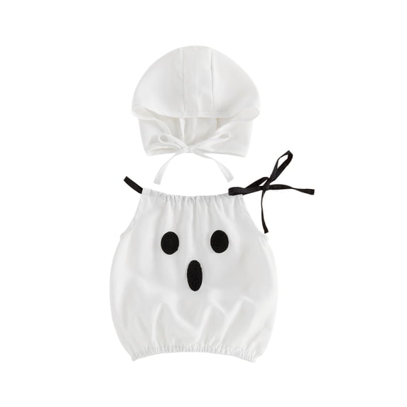 Cenuakty Strawberry/Pumpkin/Ghost Costume Halter Neck Romper with Hat