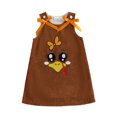 thumbnail image 1 of Cenuakty Thanksgiving Girls Overall Dress, Sleeveless Bows Turkey/Bread A-line Dress, 1 of 9