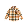 thumbnail image 1 of Cenuakty Toddler Boy Thanksgiving Shirt Adorable Long Sleeve Button Down Plaid Tops, 1 of 8