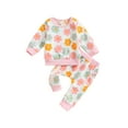 thumbnail image 1 of Cenuakty Toddler Girls Fall Clothes Floral Print Long Sleeve Sweatshirt and Casual Pants Set Baby Cute 2 Piece Outfit, 1 of 9