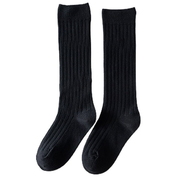 Cenuakty Toddlers Baby Knee High Socks Infant Solid Color Knit Rib Uniform Tube Stockings for Newborn Girls Boys