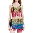 thumbnail image 1 of Cenuakty Women Belly Dancing Outfits Sparkle Sequins Tassel Bra Tops and Hip Scarf Wrap Skirt for Party Nightclubs Rave Costume, 1 of 4