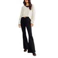 thumbnail image 1 of Cenuakty Women Fashion Flare Jeans Solid Color High Waist Stretch Denim Pants Spring Autumn Casual Slim Bell Bottoms Trousers, 1 of 6
