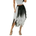 thumbnail image 1 of Cenuakty Women Fashion Midi Skirts Contrast Color/Solid Color Elastic High Waist Irregular Ruffles Multi-Layered Tulle Tutu Skirts, 1 of 9