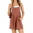 thumbnail image 1 of Cenuakty Women Overalls Shorts, Sleeveless Solid Loose Summer Jumpsuit Playsuit for Casual Daily, 1 of 9