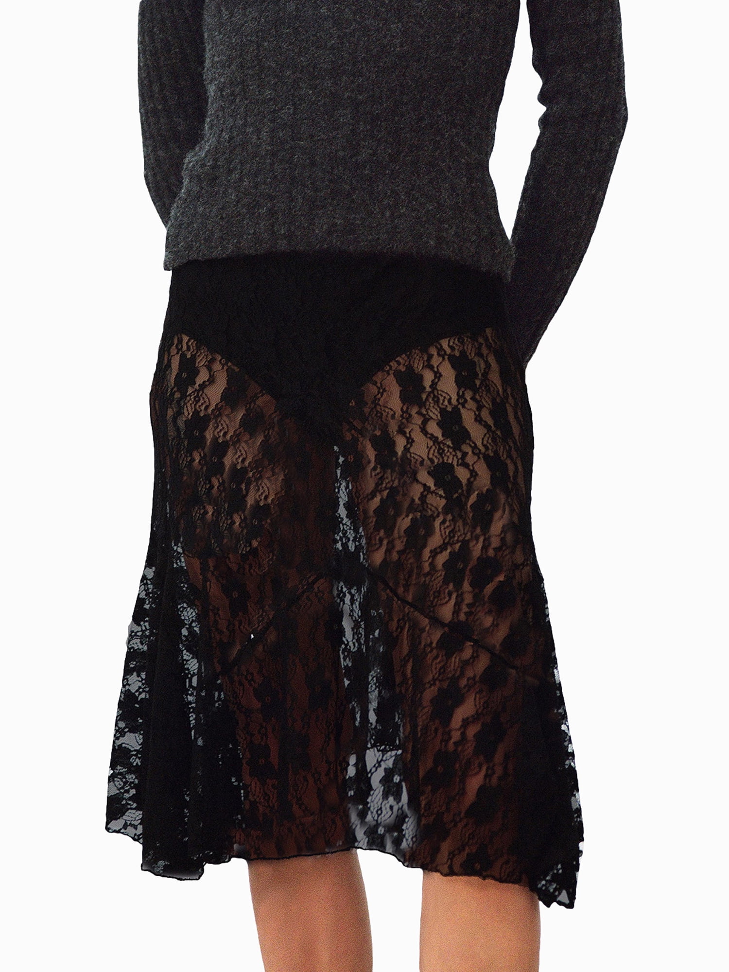 MOA Collection Women's Solid Flared Lightweight Elastic Long Midi A-Line Skirt Comfortable and
