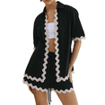 thumbnail image 1 of Cenuakty Women Summer Two Piece Outfits Sets Short Sleeve Shirt Tops Drawstring Shorts Sets, 1 of 7