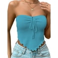 thumbnail image 1 of Cenuakty Women Tube Top, Strapless Backless Tie-up Irregular Hem Summer Ladies Vest for Club Party, 1 of 7