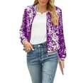 thumbnail image 1 of Cenuakty Women Zip up Jacket Casual Shiny Sequins Lightweight Long Sleeve Cardigan for Fall Clothes Outwear Streetwear, 1 of 5