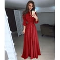 thumbnail image 1 of Cenuakty Women' s Casual Slim  Long Sleeve Solid Color Shirt Dress Draped Maxi Dresses Ladies' Fit Flare Dress, 1 of 1